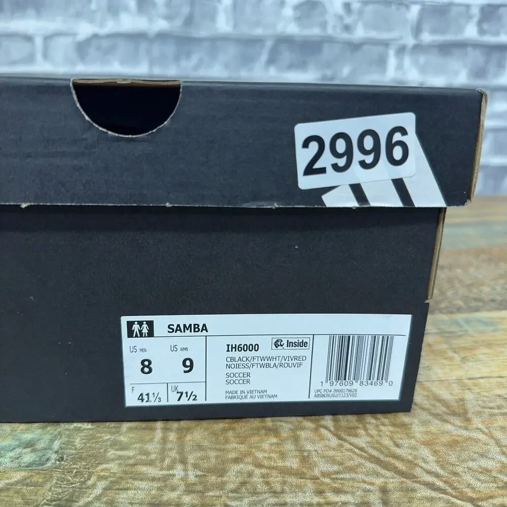 Adidas Originals Samba Indoor Soccer Black White Shoes IH6000 Mens 8 / Womens 9